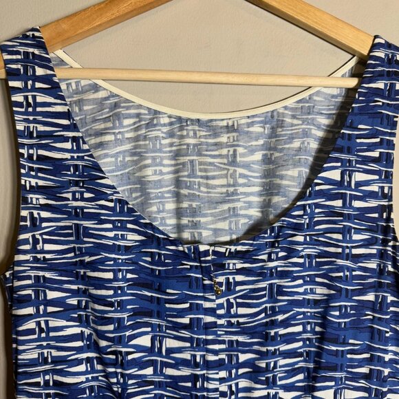 Kate Spade Sonja Striped Dress Women's 8 Blue White Fit & Flare Pleated Pockets - Picture 7 of 10